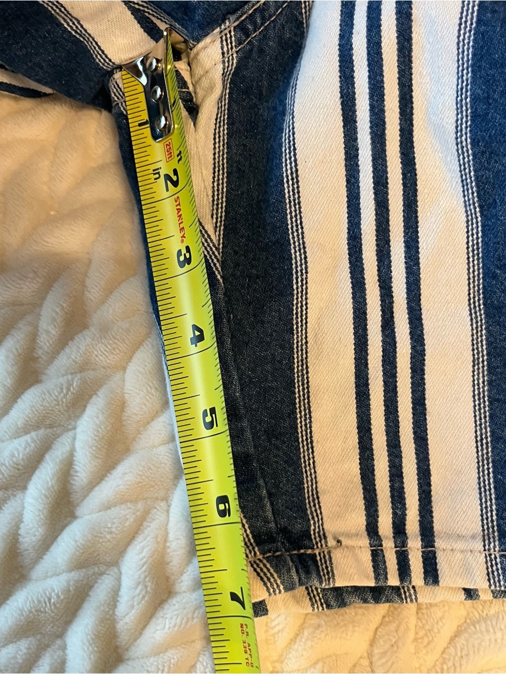 Northcrest Vintage Women Blue and White Stripe High-Waist Bermuda Shorts Size 14 - Picture 12 of 15